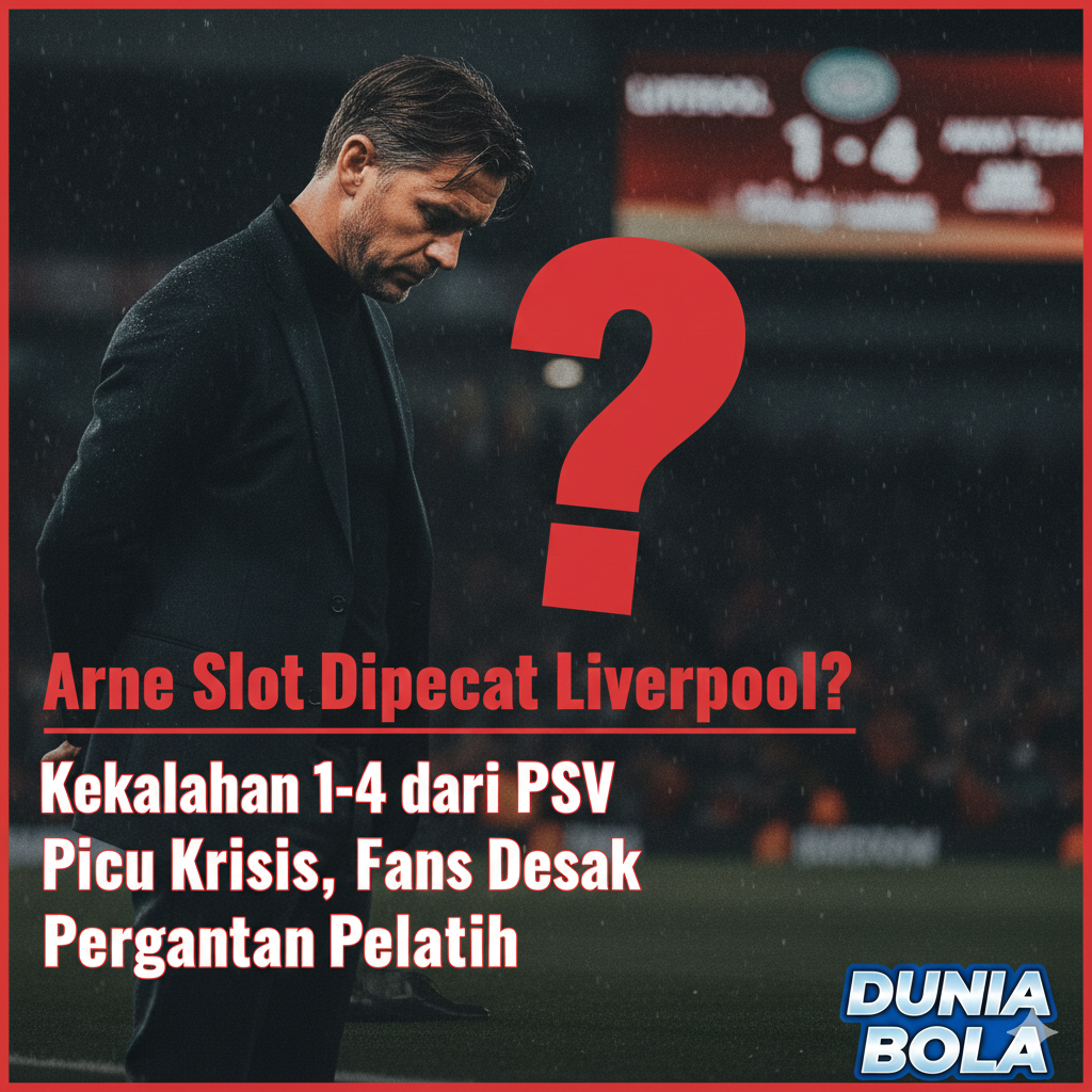 Arne Slot Dipecat Liverpool? Kekalahan 1-4 dari PSV Picu Krisis, Fans Desak Pergantian Pelatih