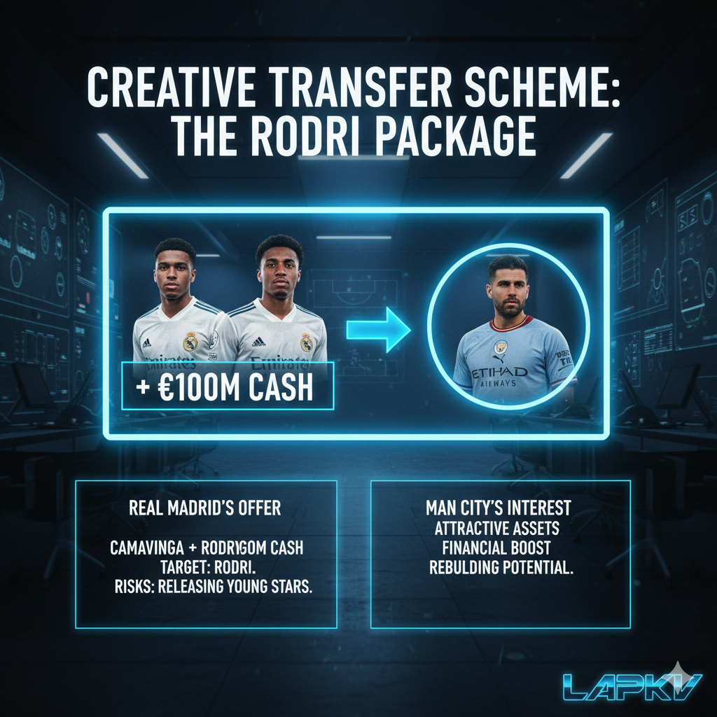 Rumor transfer Rodri Bellingham memanas. Real Madrid mengejar Rodri, sementara Manchester City meminta Bellingham