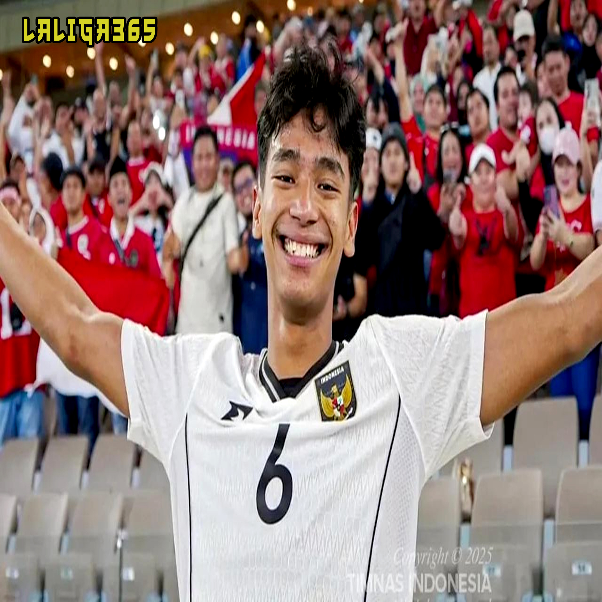 Selebrasi emosional gelandang Timnas Indonesia U-17, Evandra Florasta setelah mencetak gol ke gawang Timnas Korea Selatan dalam laga perdana fase grup Piala Asia U-17 2025, Jumat (4/4/2025) (Instagram Timnas Indonesia)