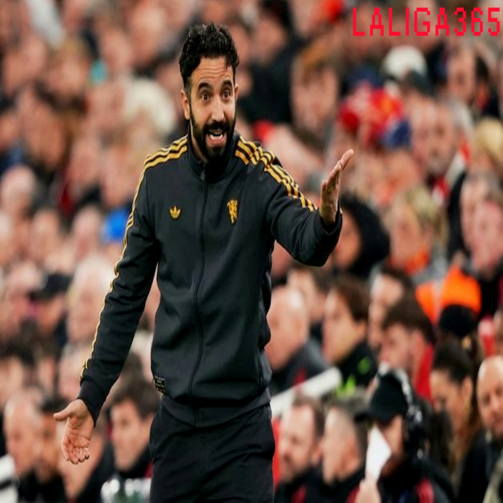 Ekspresi Ruben Amorim dalam laga Liverpool vs Manchester United, Minggu (19/10/2025). (c) AP Photo/Ian Hodgson