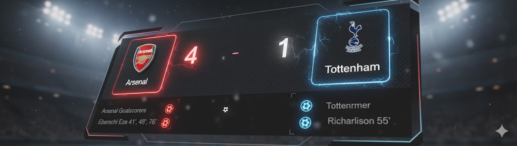 Hasil Liga Inggris Arsenal vs Tottenham 4-1