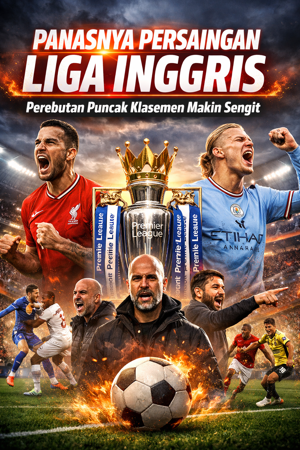 Persaingan sengit Liga Inggris dengan trofi Premier League dan pemain top yang memperebutkan puncak klasemen