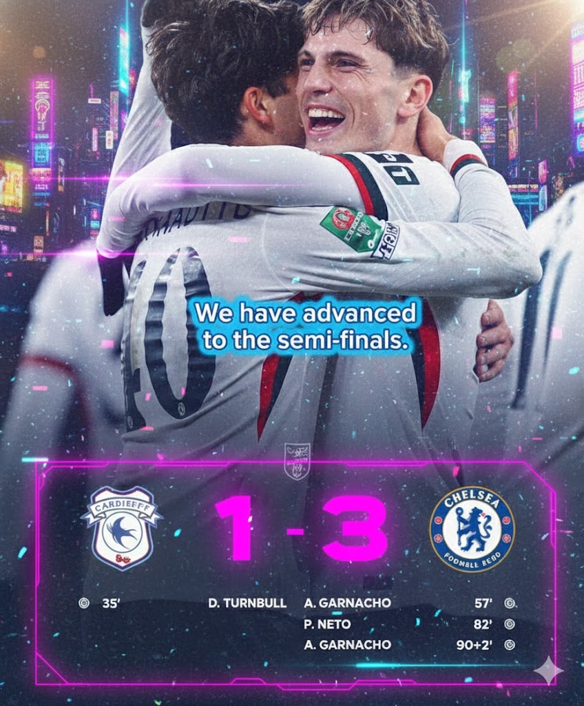 Chelsea berhasil lolos ke semifinal Carabao Cup 2025