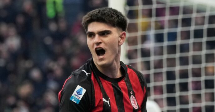 Davide Bartesaghi bek muda AC Milan saat tampil dalam pertandingan Serie A