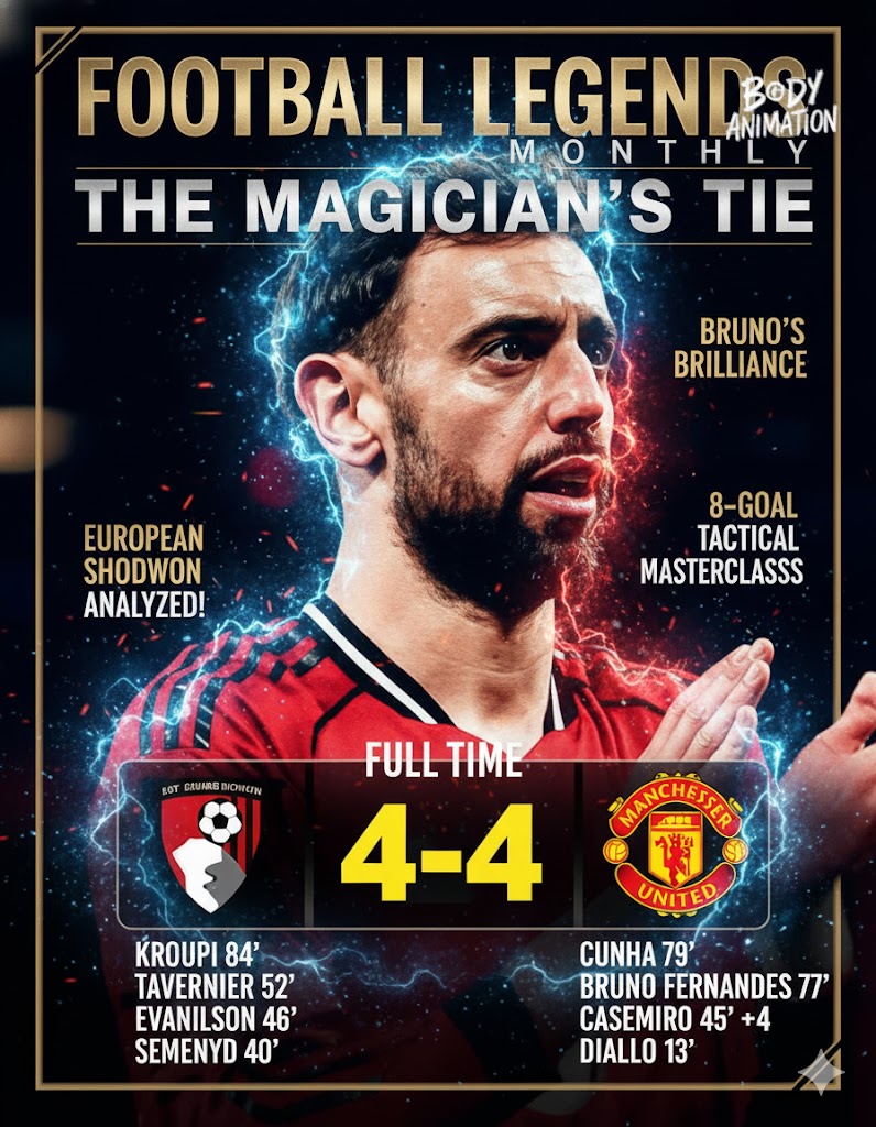 Hasil Pertandingan Bola Hari Ini – Manchester United 4-4 AFC Bournemouth