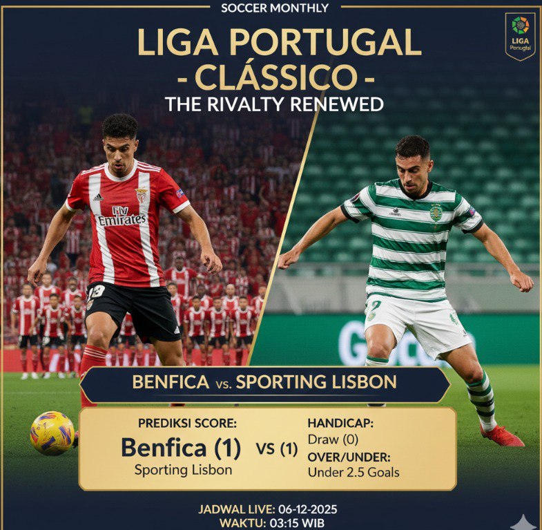 Prediksi Liga Portugal:DerbiAbadi Benfica vs Sporting Lisbon
