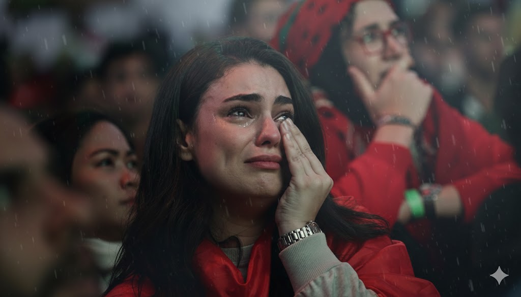 Suporter menangis karena sepakbola dan emosi