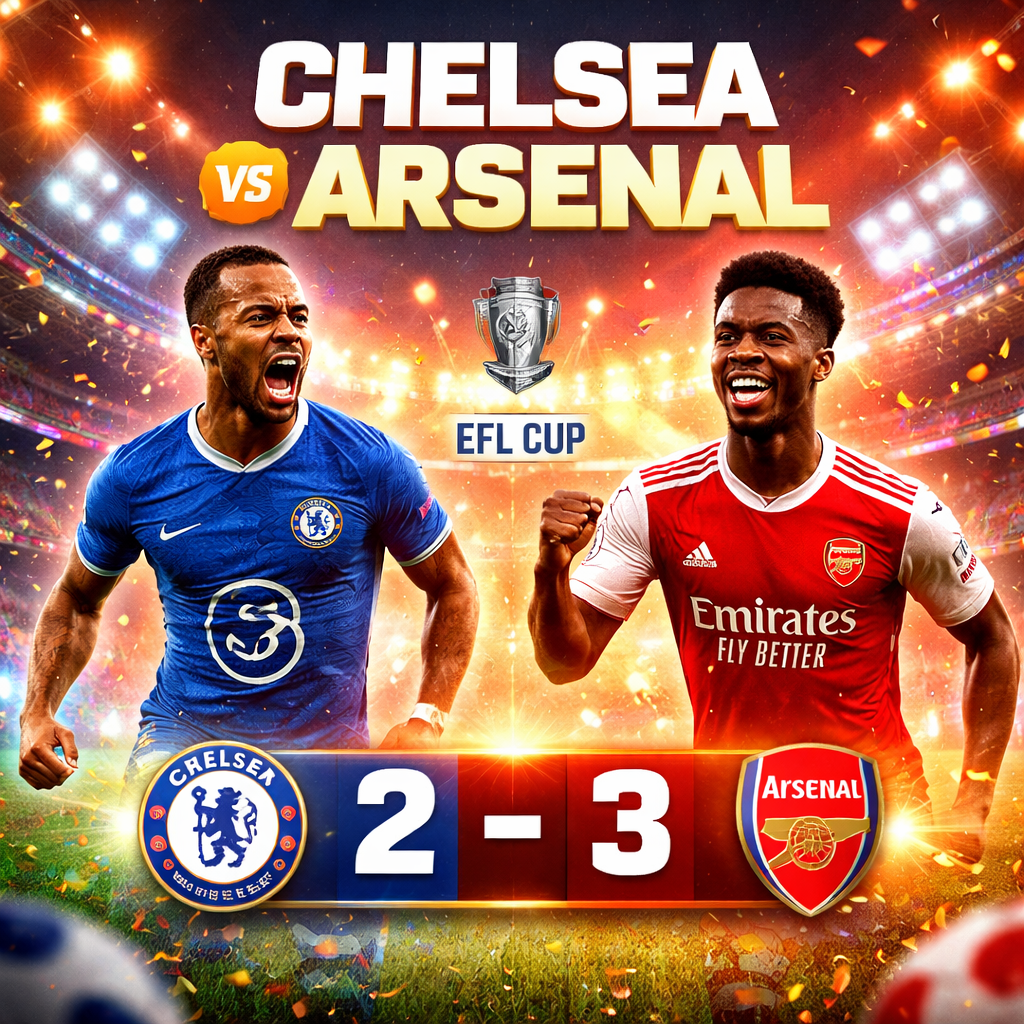 Chelsea vs Arsenal EFL Cup: Kemenangan Dramatis 3-2 untuk Arsenal