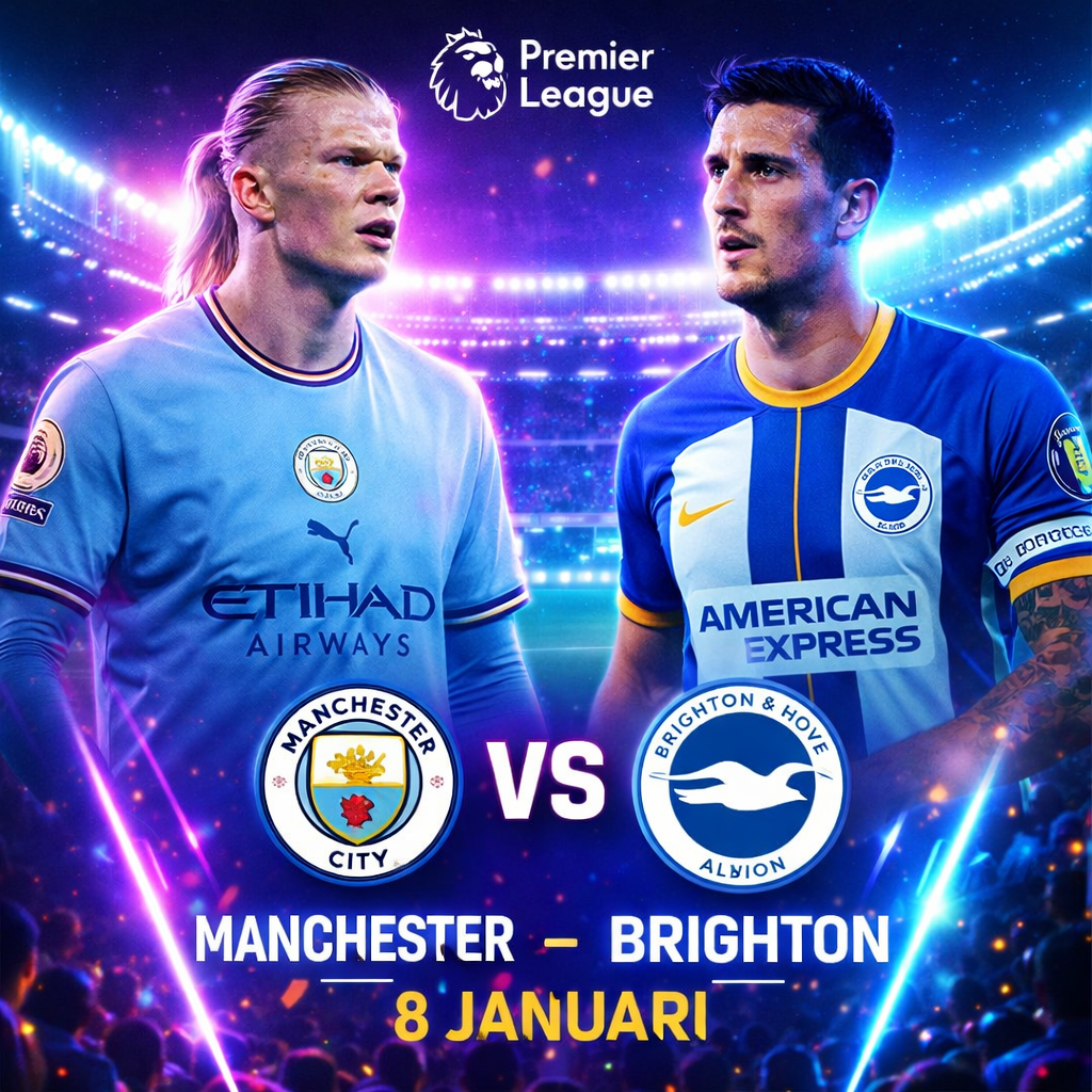 Manchester City vs Brighton Premier League 8 Januari