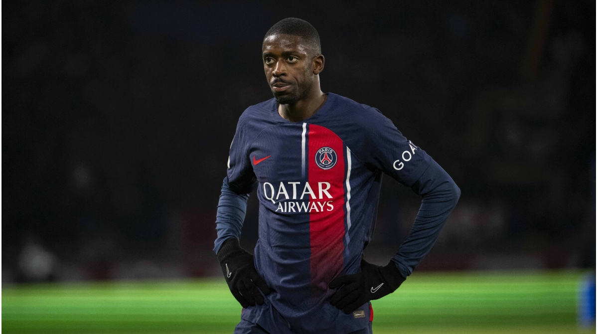 Ousmane Dembele mengenakan jersei PSG saat bertanding di kompetisi Liga Champions