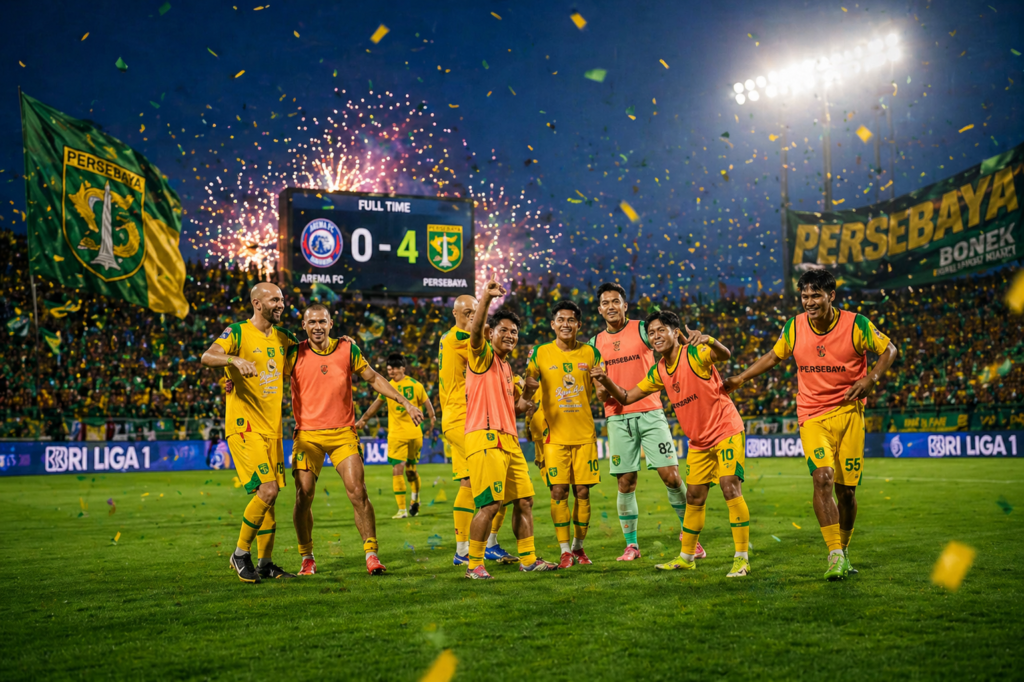Arema FC vs Persebaya derbi Jawa Timur berakhir 0-4