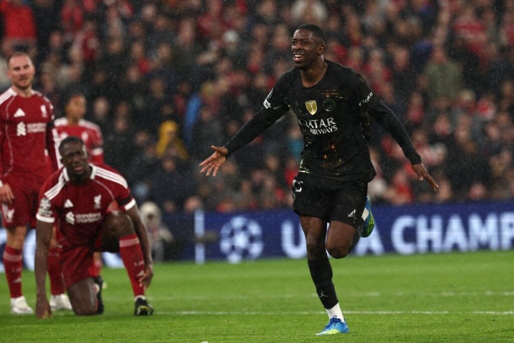 Liverpool vs PSG Dembele cetak dua gol