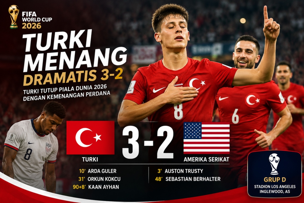 Drama 90 Menit! Turki Sukses Bungkam Amerika