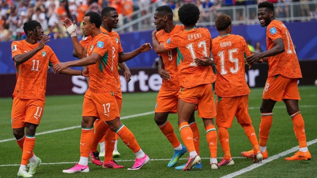 Curacao vs Pantai Gading di Piala Dunia 2026 dengan Nicolas Pepe merayakan gol kemenangan.