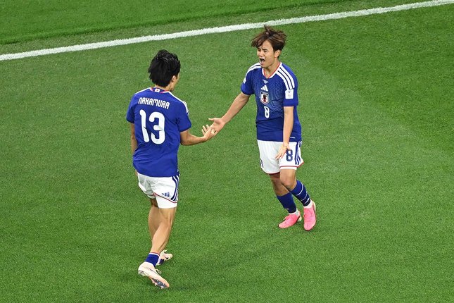 Keito Nakamura mencetak gol untuk Jepang saat melawan Belanda