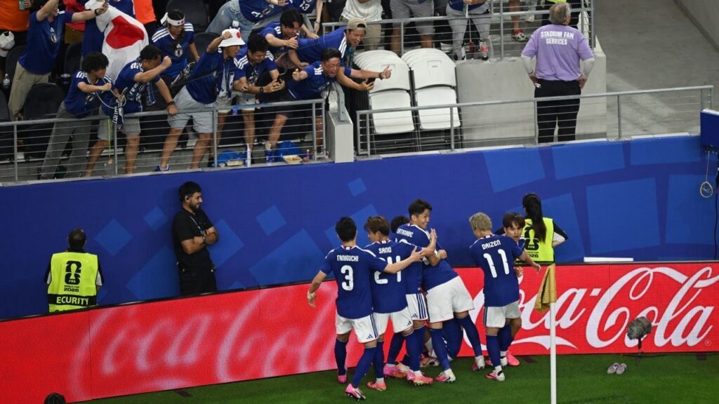 Jepang merayakan gol penyama kedudukan saat menghadapi Belanda di Piala Dunia 2026