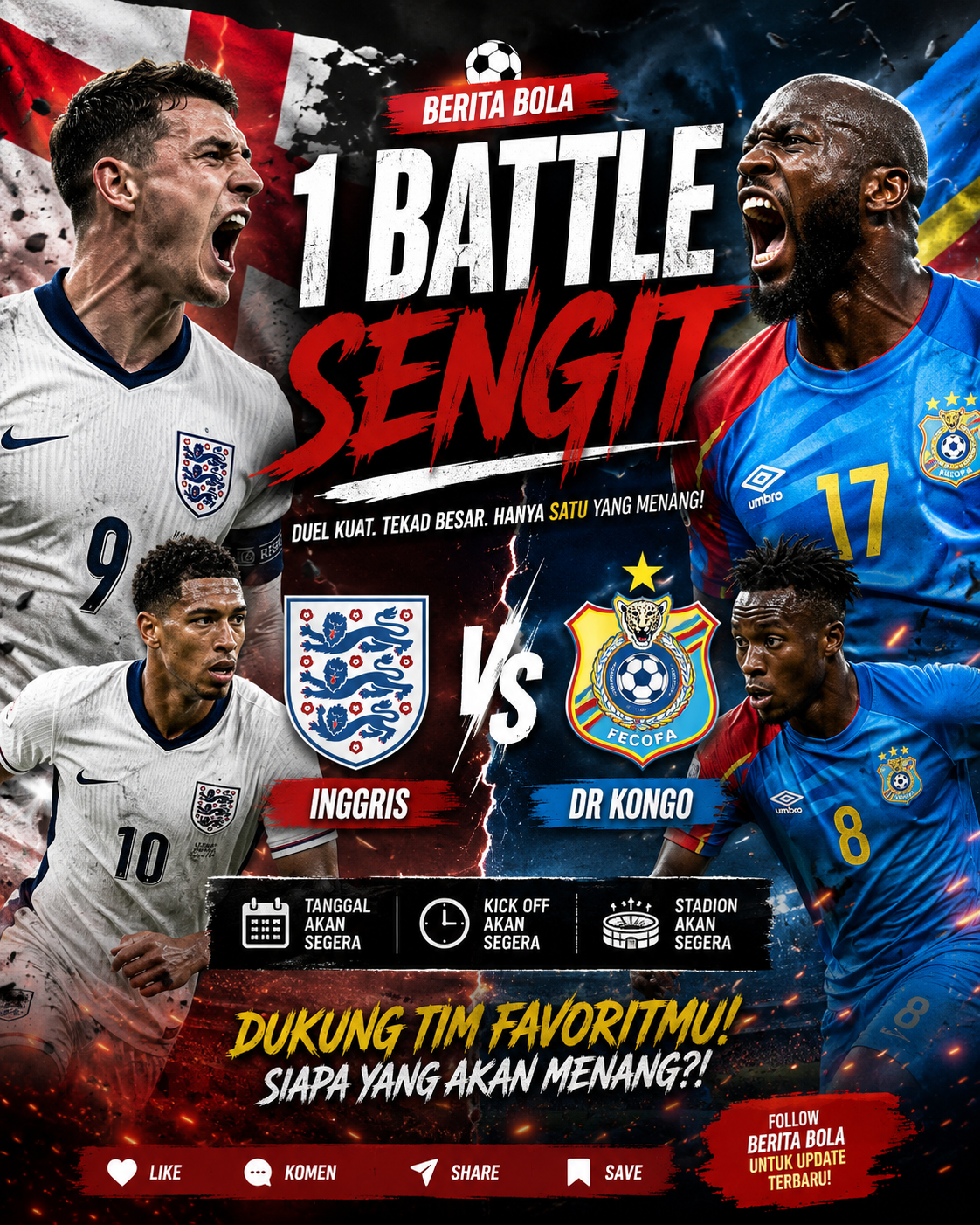 Inggris vs DR Kongo