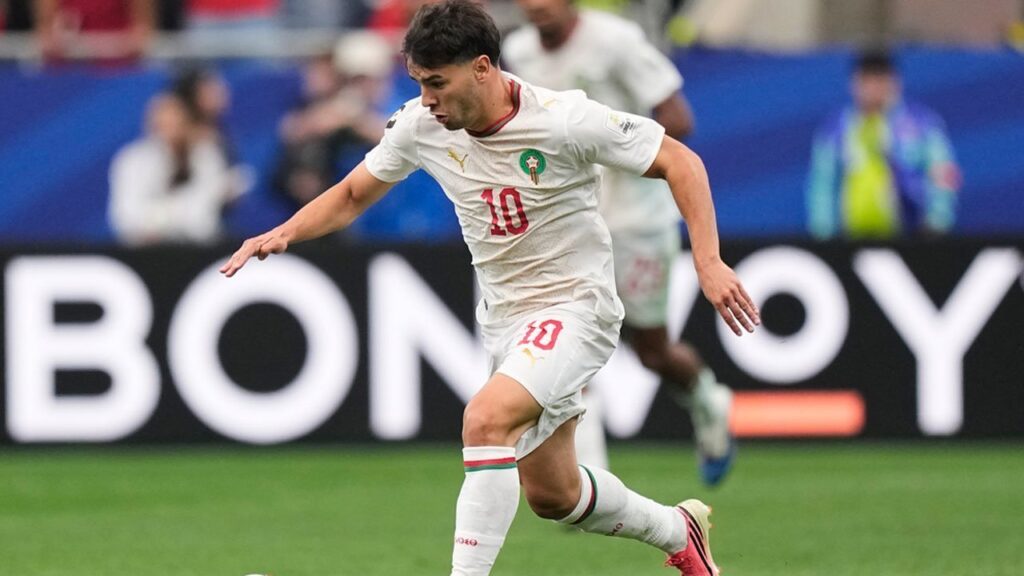 Brahim Diaz merayakan kemenangan Maroko atas Kanada di Piala Dunia 2026