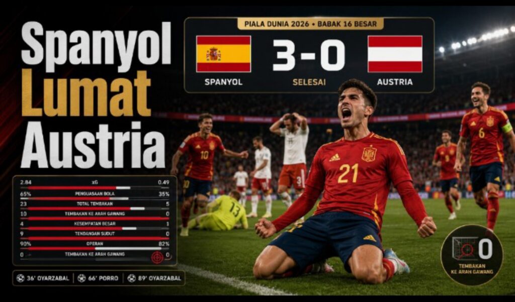 Austria Tersingkir! Spanyol Menang Telak