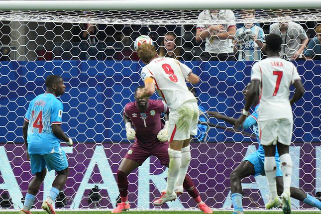 Gol Harry Kane pada laga Inggris vs RD Kongo di Piala Dunia 2026