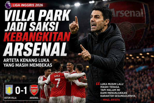 Villa Park Jadi Saksi Kebangkitan Arsenal