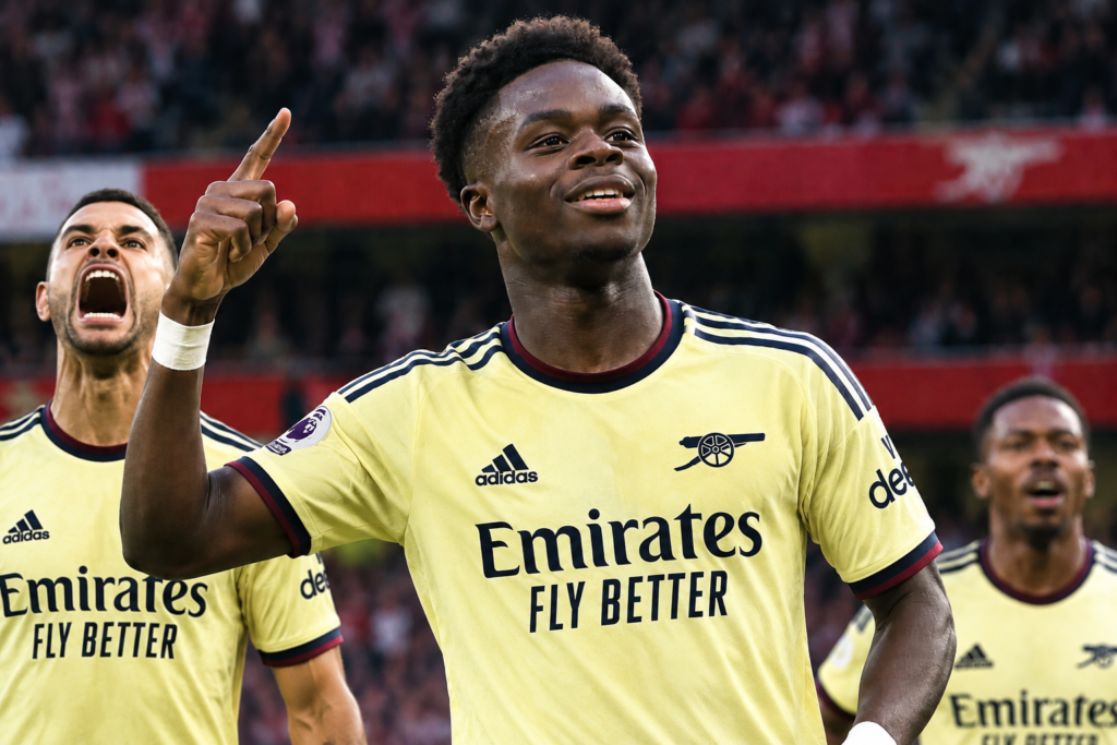 Bukayo Saka Nikmati Kemenangan Arsenal