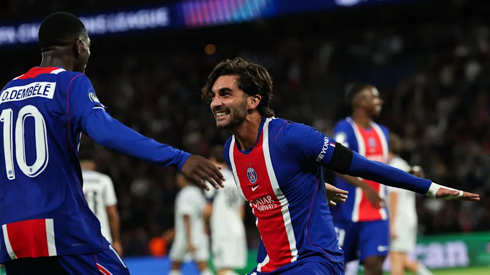 Ferran Torres saat PSG mengalahkan Slovan Bratislava