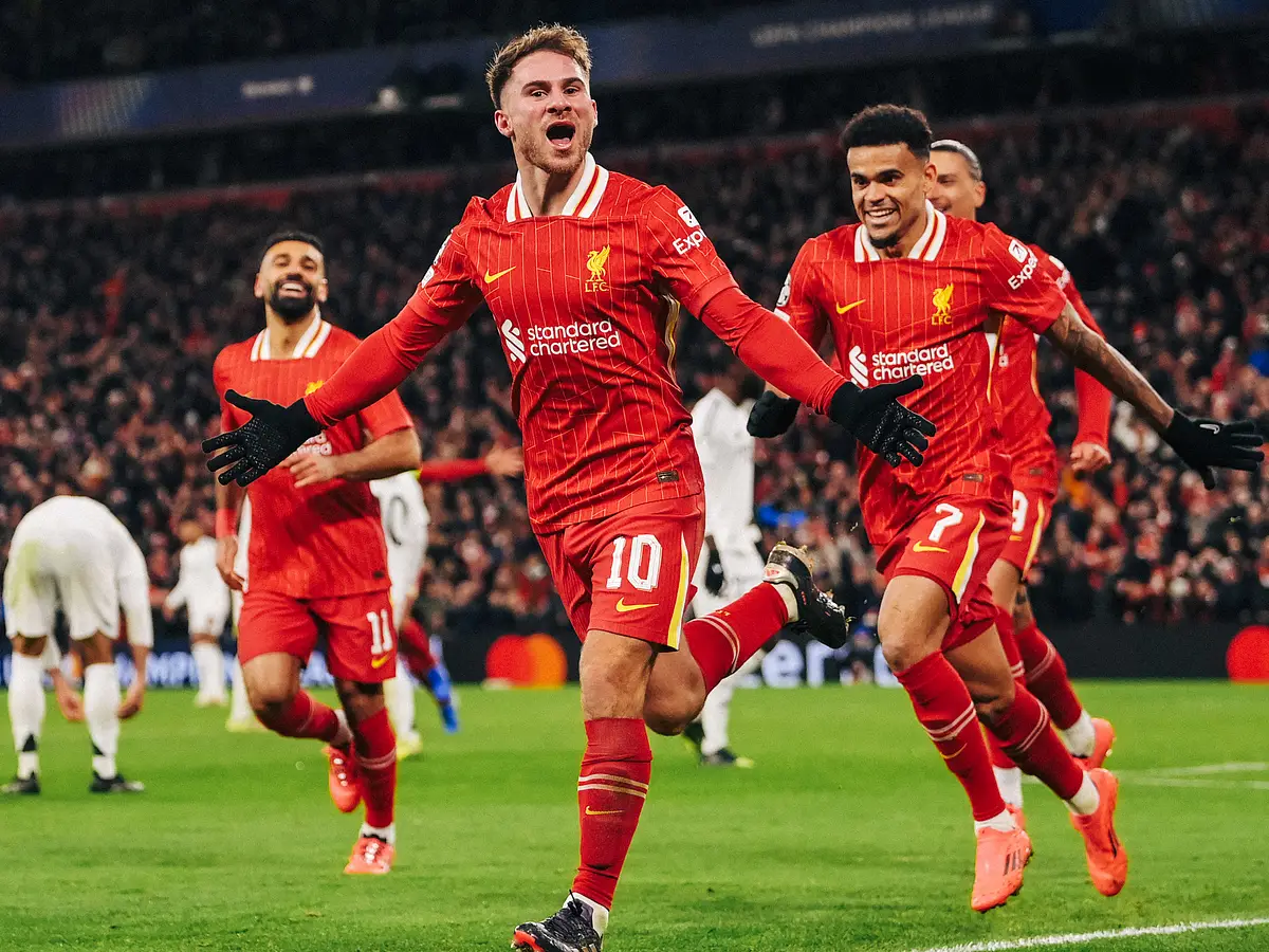 Mac Allister mencetak gol untuk Liverpool