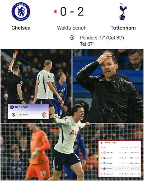 Chelsea Kalah 0-2 dari Tottenham, Cole Palmer Kena